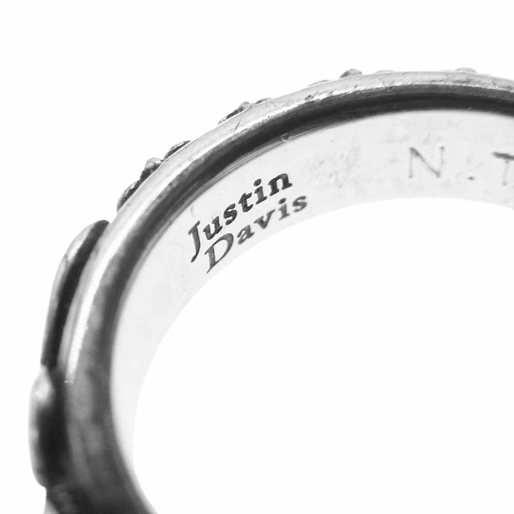 Justin Davis ジャスティンデイビス DIVINE BLISS クラウン クロス フレア リング シルバー系 9号【中古】