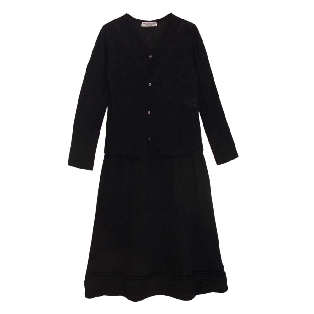 robe de chambre COMME des GARCONS ローブドシャンブルコムデギャルソン AD2000 RO-040270 花柄フロッキープリント ウールニット ワンピース ブラック系 サイズ表記無【中古】