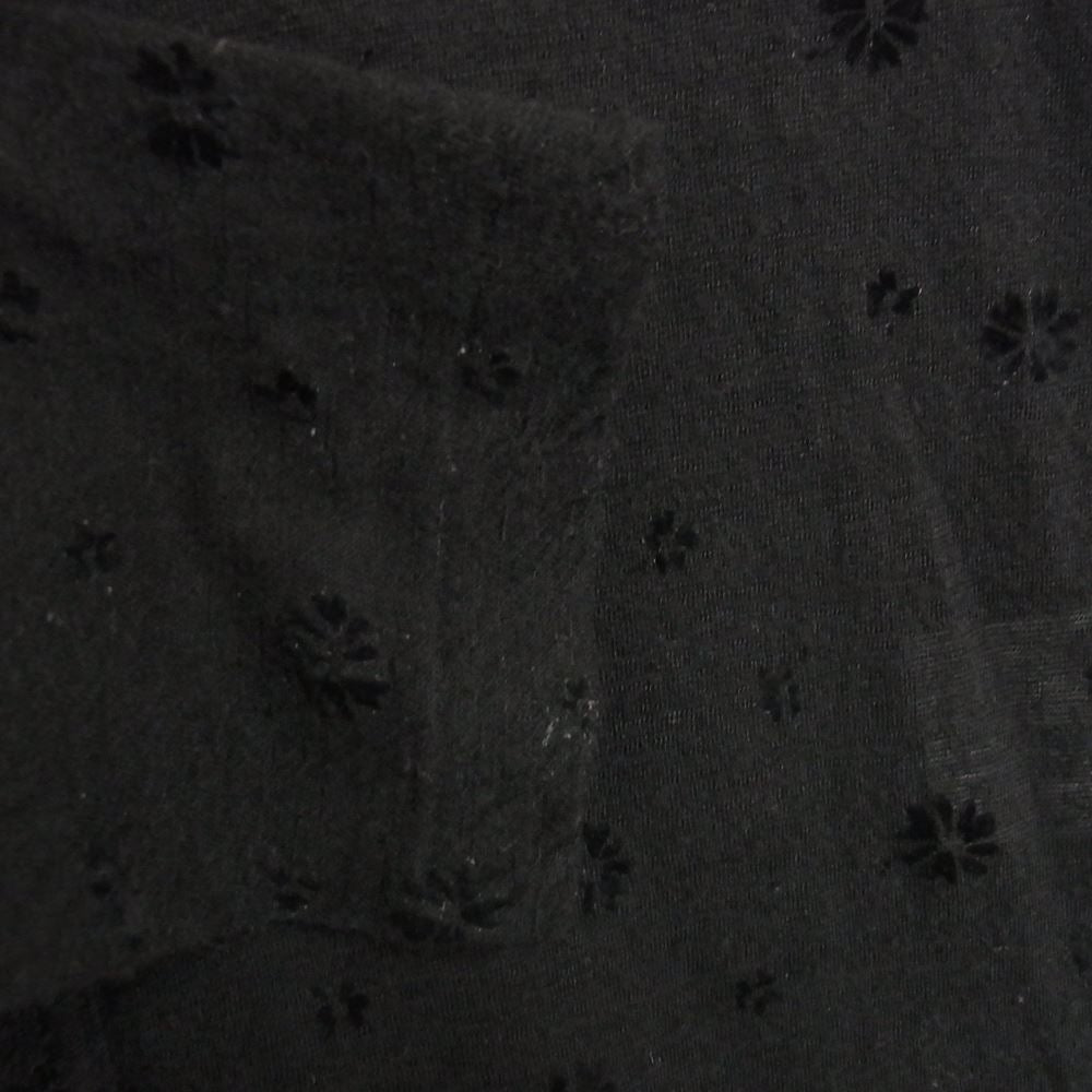 robe de chambre COMME des GARCONS ローブドシャンブルコムデギャルソン AD2000 RO-040270 花柄フロッキープリント ウールニット ワンピース ブラック系 サイズ表記無【中古】