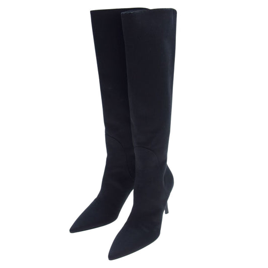 GIORGIO ARMANI ジョルジオアルマーニ XGD473  ヒール ロング ブーツ ブラック ブラック系 35.5【中古】