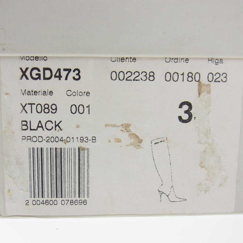 GIORGIO ARMANI ジョルジオアルマーニ XGD473  ヒール ロング ブーツ ブラック ブラック系 35.5【中古】