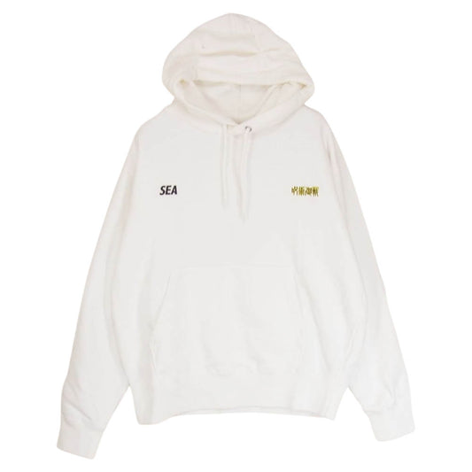 WIND AND SEA ウィンダンシー 21SS × 呪術廻戦 プリント スウェット パーカー ホワイト系 S【中古】