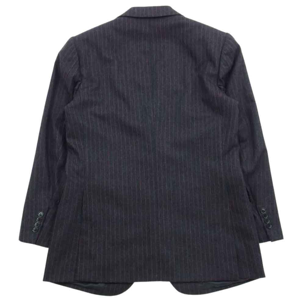 ドメニコ カラチェニ イタリア製 ウール ストライプ テーラード スラックス セットアップ スーツ  ダークグレー系【中古】