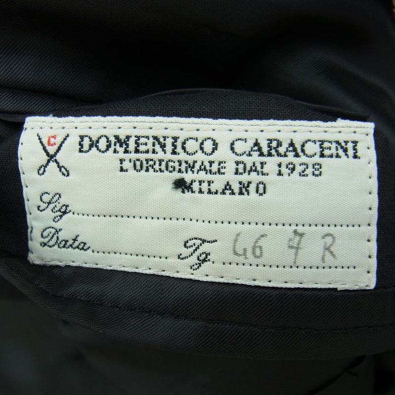 ドメニコ カラチェニ イタリア製 ウール ストライプ テーラード スラックス セットアップ スーツ  ダークグレー系【中古】