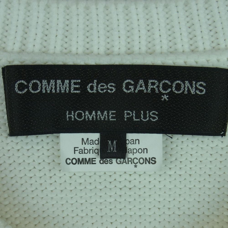 COMME des GARCONS HOMME PLUS コムデギャルソンオムプリュス 22SS PI-N006 AD2021 フラワー刺繍 クルーネック ニット ベスト ホワイト系 M【中古】