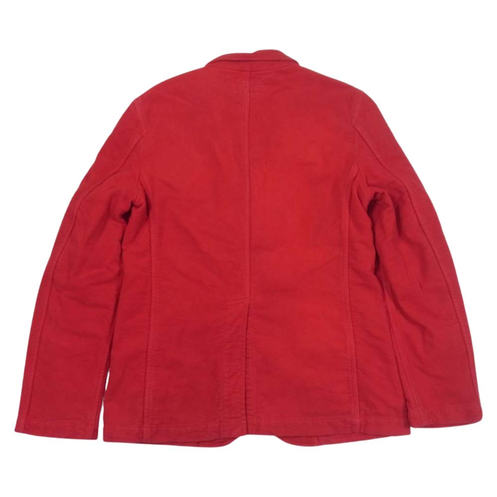 COMME des GARCONS コムデギャルソン SHIRT フランス製 W18116 製品染め 起毛コットン パッカリング テーラード ジャケット レッド系 M【中古】