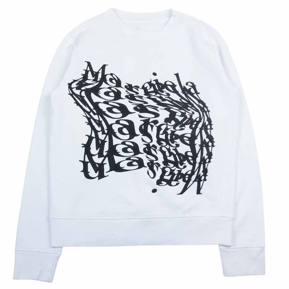 MAISON MARGIELA メゾンマルジェラ 20AW S29GU0066 S25403 アブストラクト ブランド ロゴ クルーネック スウェット ホワイト系 S【中古】