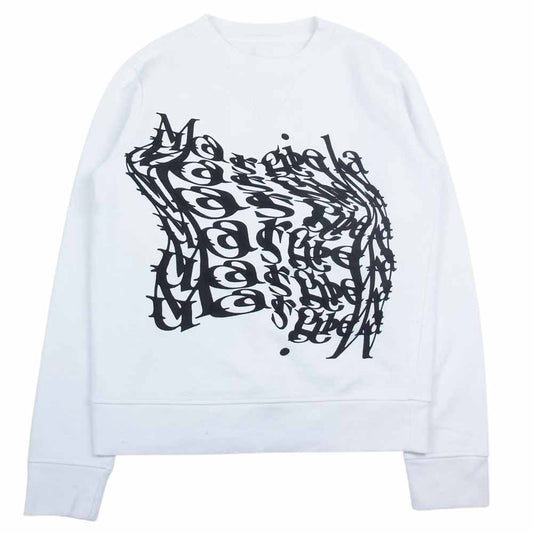 MAISON MARGIELA メゾンマルジェラ 20AW S29GU0066 S25403 アブストラクト ブランド ロゴ クルーネック スウェット ホワイト系 S【中古】