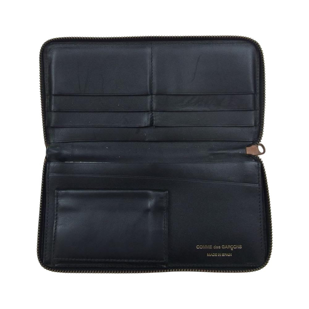 COMME des GARCONS コムデギャルソン SA0110 CDG Leather Wallet Classic Line ラウンドファスナー レザー クラシック ロングウォレット 長財布 ブラック系【中古】