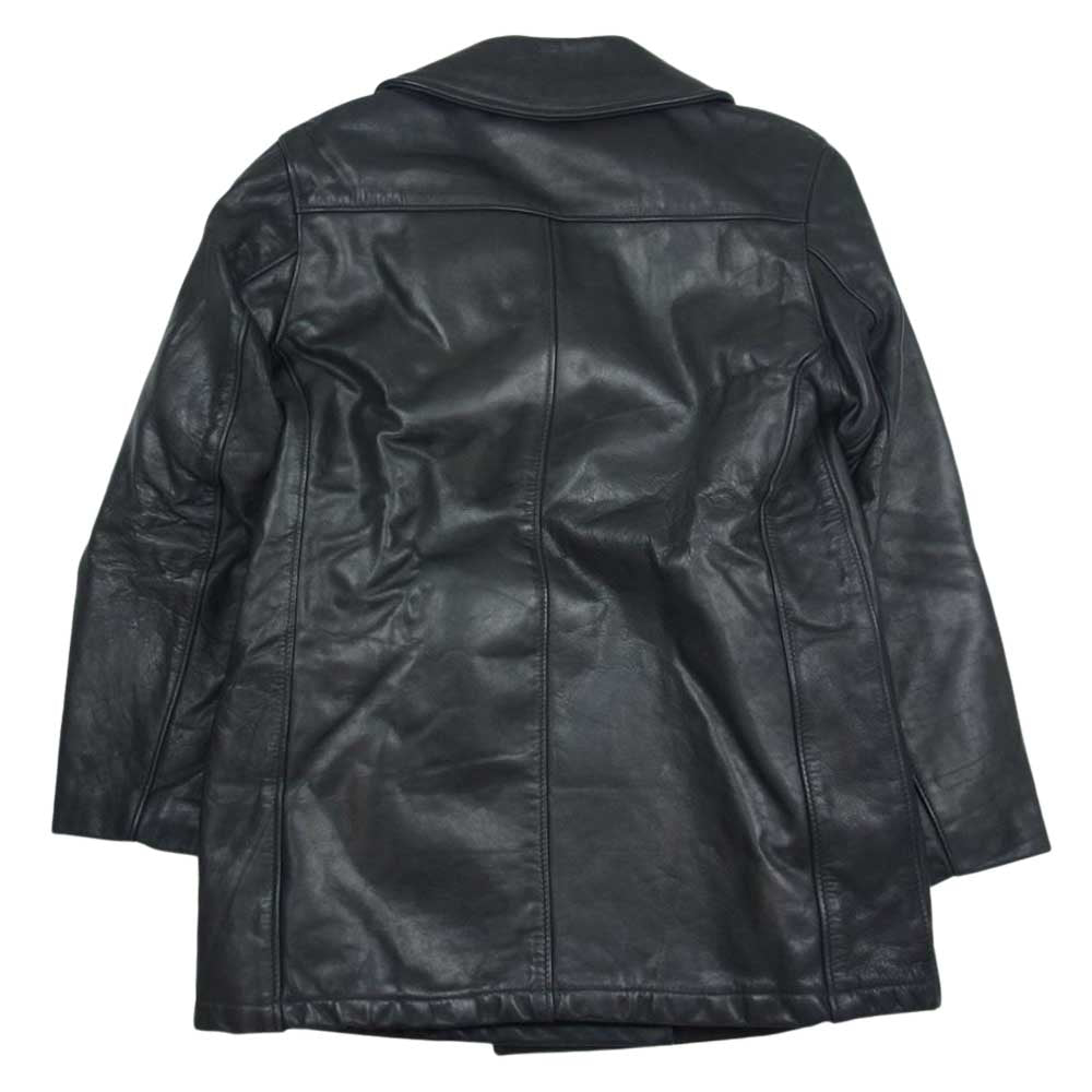 schott ショット US74 740N PEA JACKET 裏地キルティング オールレザー Pコート ブラック系 36【中古】