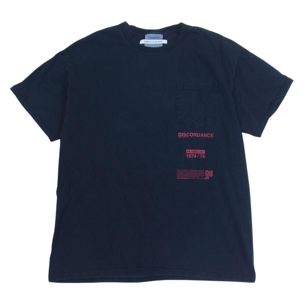ポリクアント 20AW PQ20FW-COTD3 Children of the discordance チルドレン オブ ザ ディスコーダンス ポケット付き 半袖 Tシャツ ブラック系 2【中古】
