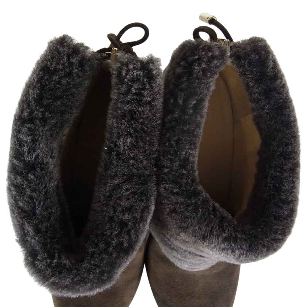 MAX MARA マックスマーラ スエード ボア付き ヒール ブラウン系 36【中古】