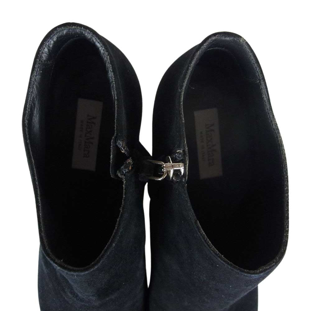 MAX MARA マックスマーラ スエード エナメル切替 ヒール ブラック系 36【中古】