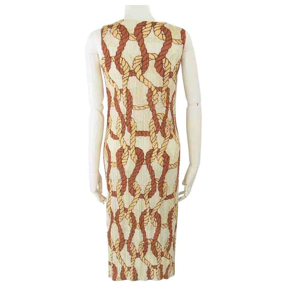 PLEATS PLEASE プリーツプリーズ イッセイミヤケ PP81-JH863 プリーツ加工 ロープ総柄 ノースリーブ ワンピース ドレス マルチカラー系 3【中古】