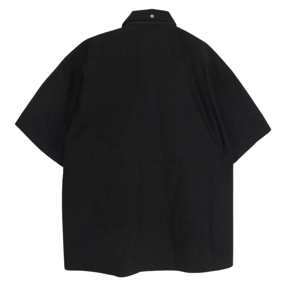 NEON SIGN ネオンサイン Lot.00010 WORK SHIRT H/S - BLK テーププリント 半袖 シャツ ブラック系 44【中古】