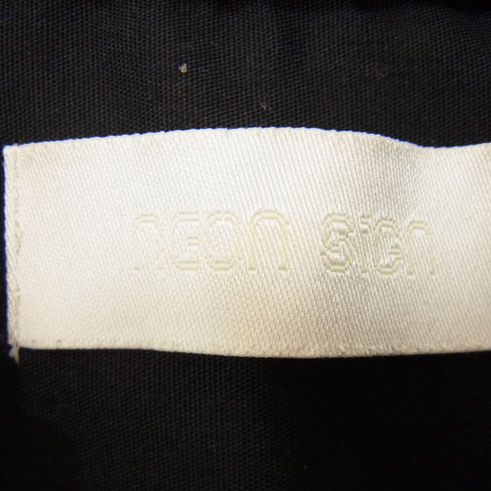 NEON SIGN ネオンサイン Lot.00010 WORK SHIRT H/S - BLK テーププリント 半袖 シャツ ブラック系 44【中古】