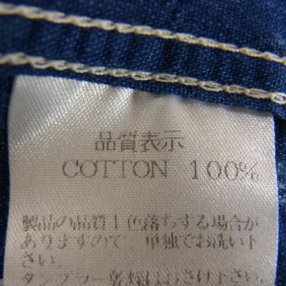 THE FLAT HEAD ザフラットヘッド ペイズリー柄 半袖 ウエスタン シャツ ネイビー系 34【中古】