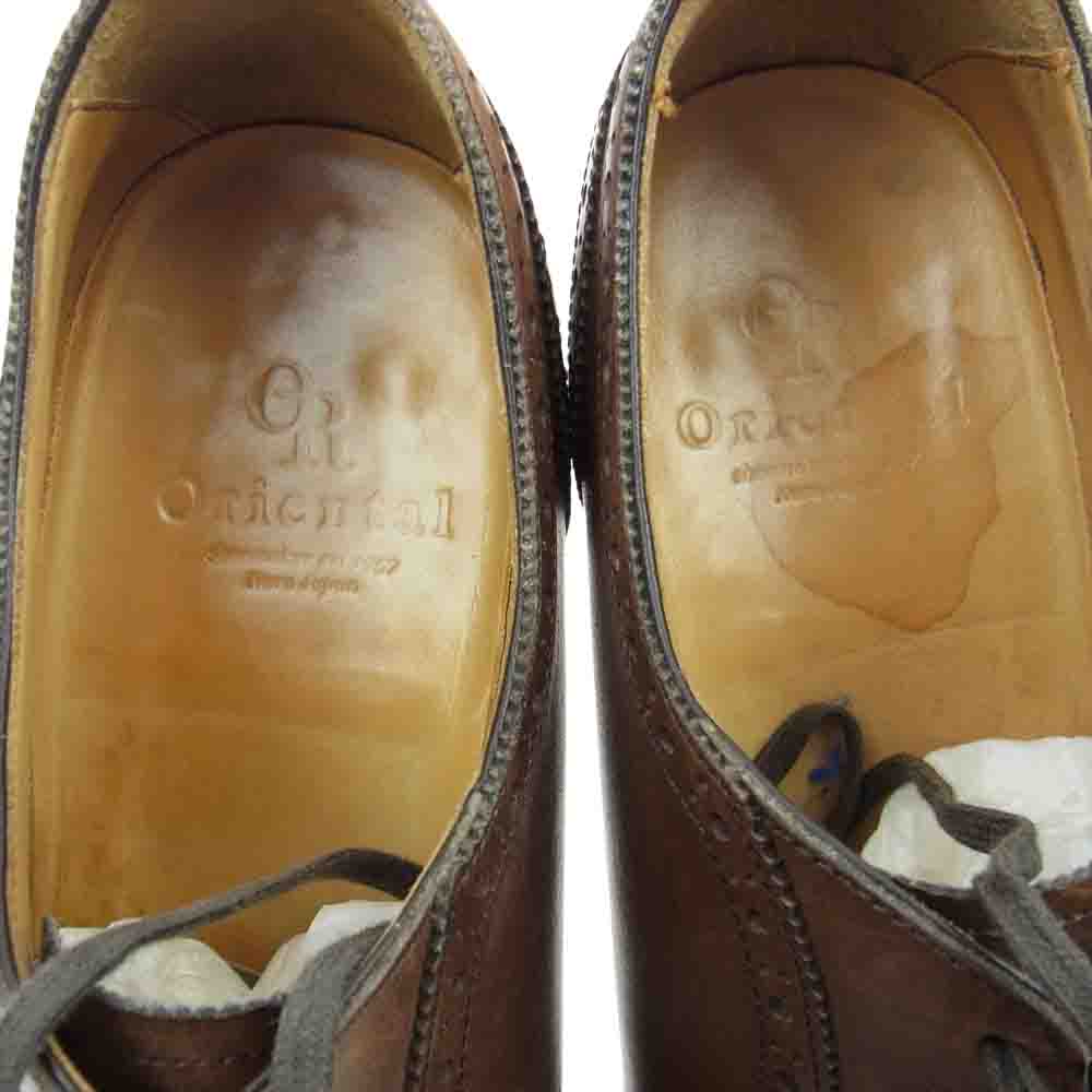オリエンタルシューズ パンチド キャップ トゥ 6アイレット シューズ ブラウン系 55【中古】