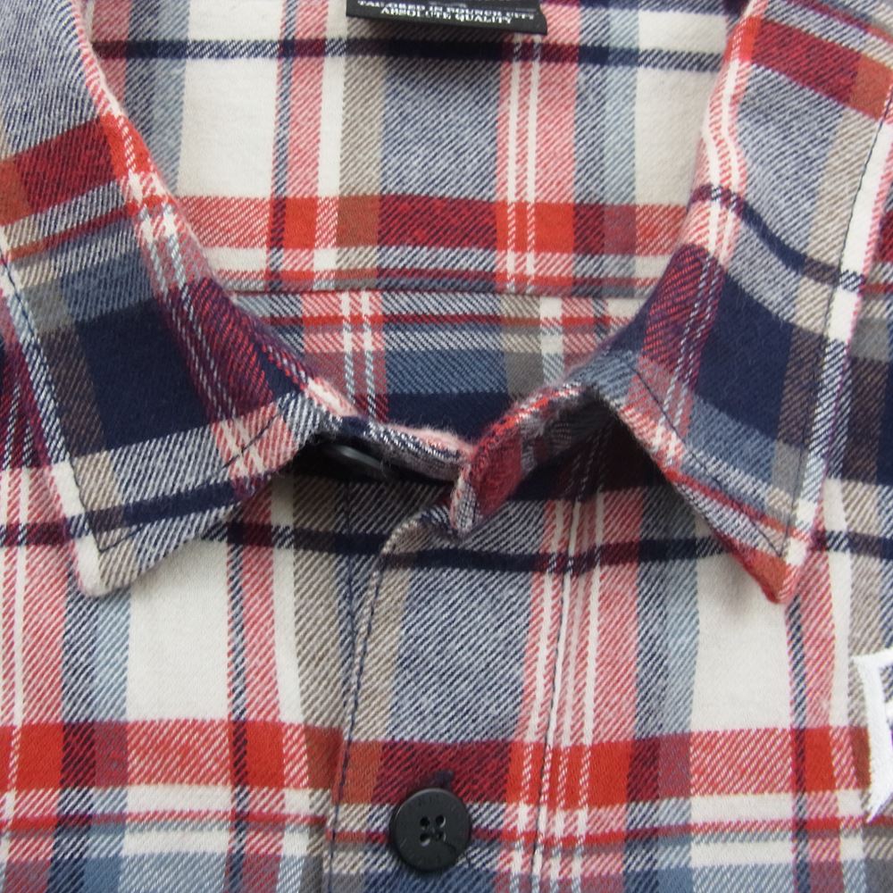 BOUNTY HUNTER バウンティーハンター ロゴ刺繍 チェック シャツ レッド系 ネイビー系 M【中古】