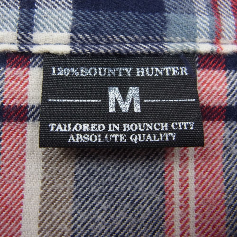 BOUNTY HUNTER バウンティーハンター ロゴ刺繍 チェック シャツ レッド系 ネイビー系 M【中古】
