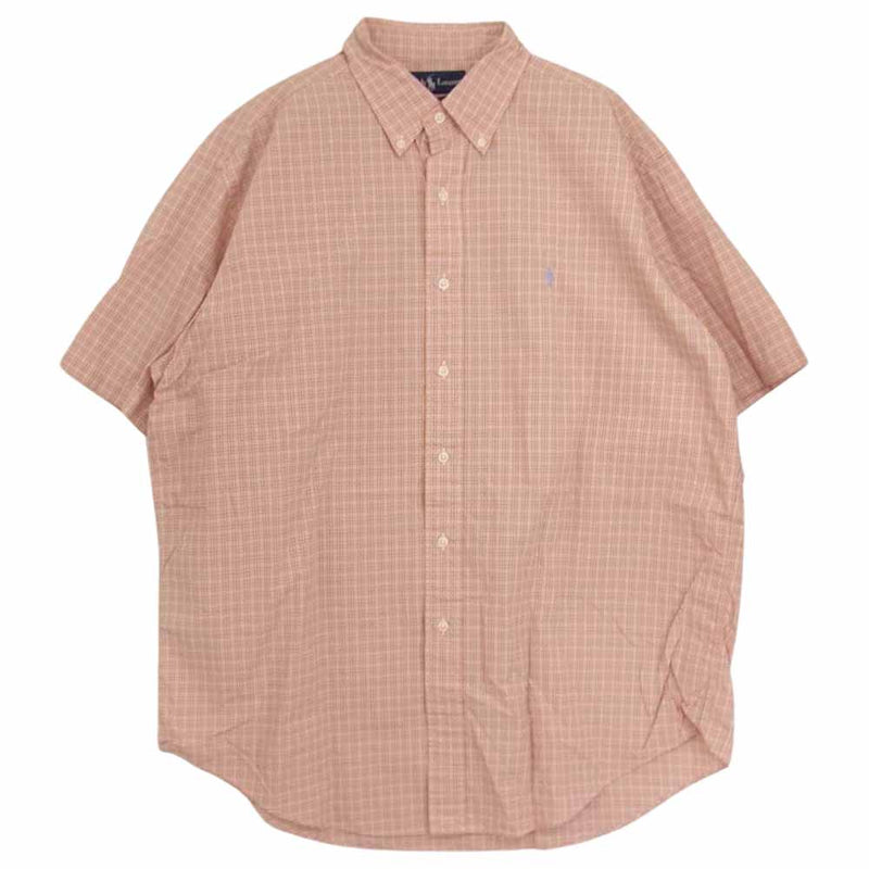 POLO RALPH LAUREN ポロ・ラルフローレン 90s CLASSIC FIT 長袖 チェック シャツ オレンジ系【中古】