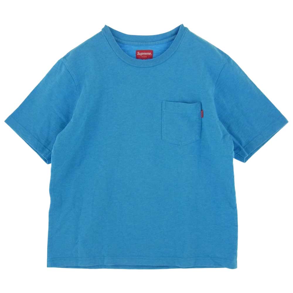 Supreme シュプリーム 18SS Overdyed Pocket 半袖 Tee Tシャツ ライトブルー系 M【中古】