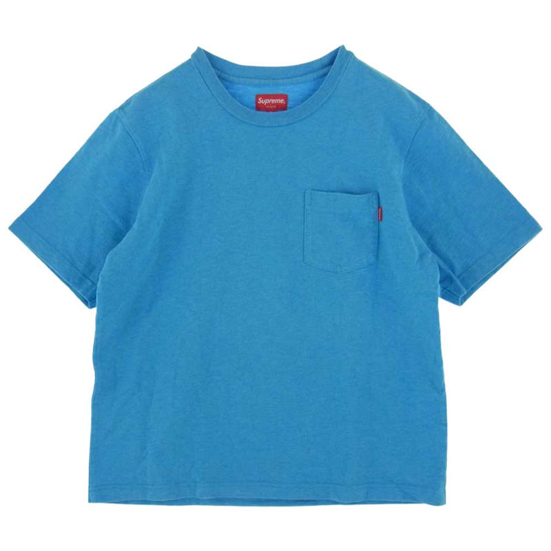 Supreme シュプリーム 18SS Overdyed Pocket 半袖 Tee Tシャツ ライトブルー系 M【中古】