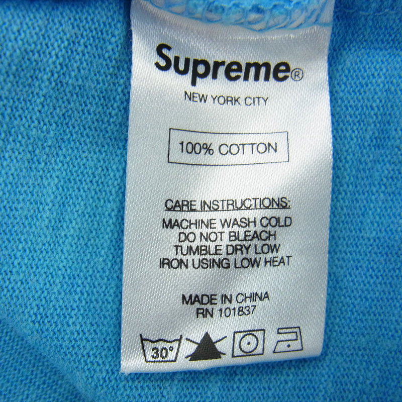 Supreme シュプリーム 18SS Overdyed Pocket 半袖 Tee Tシャツ ライトブルー系 M【中古】