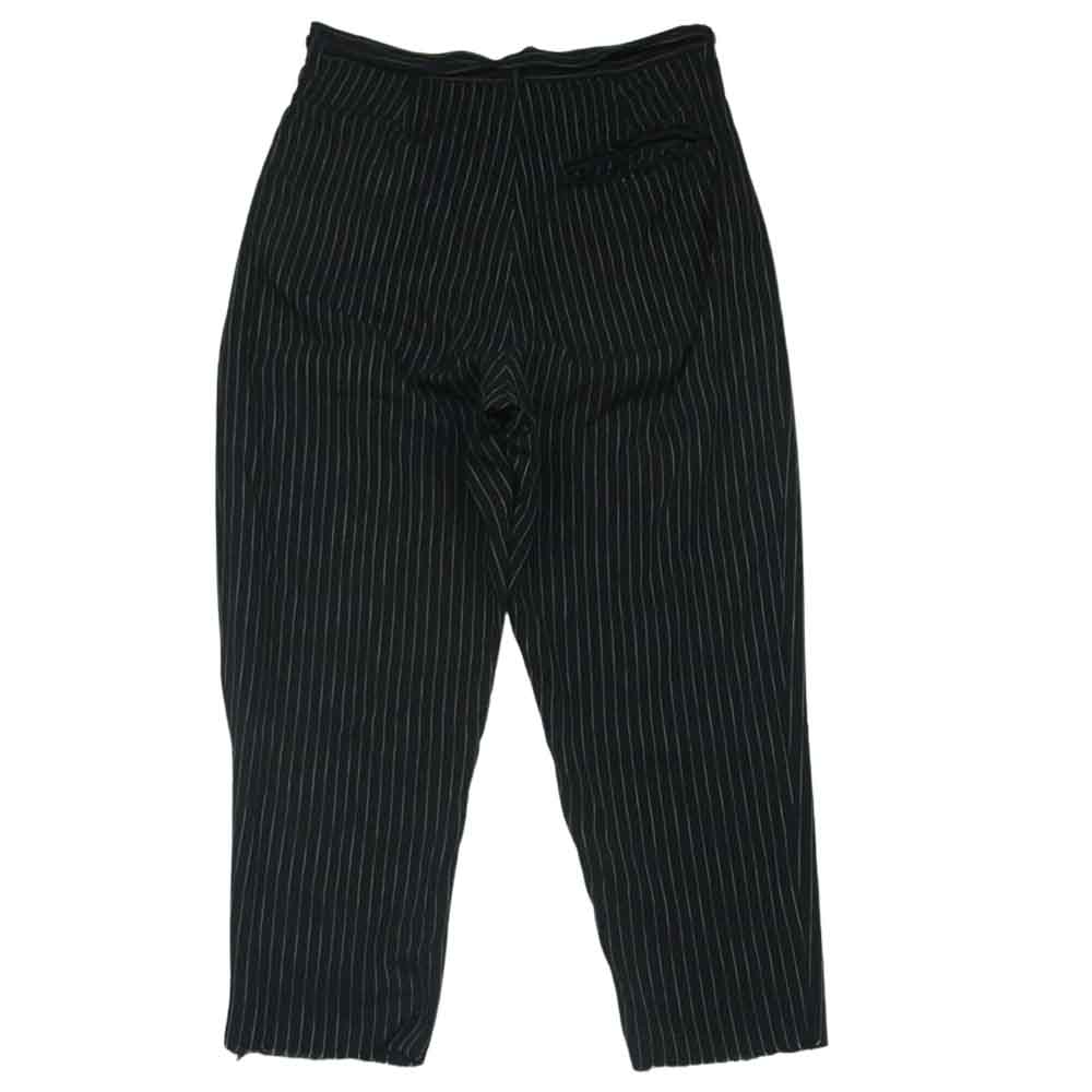 ベッドフォード ベルテッド ストライプ カットオフ キュプラ パンツ 日本製 ブラック系 ホワイト系 1【中古】