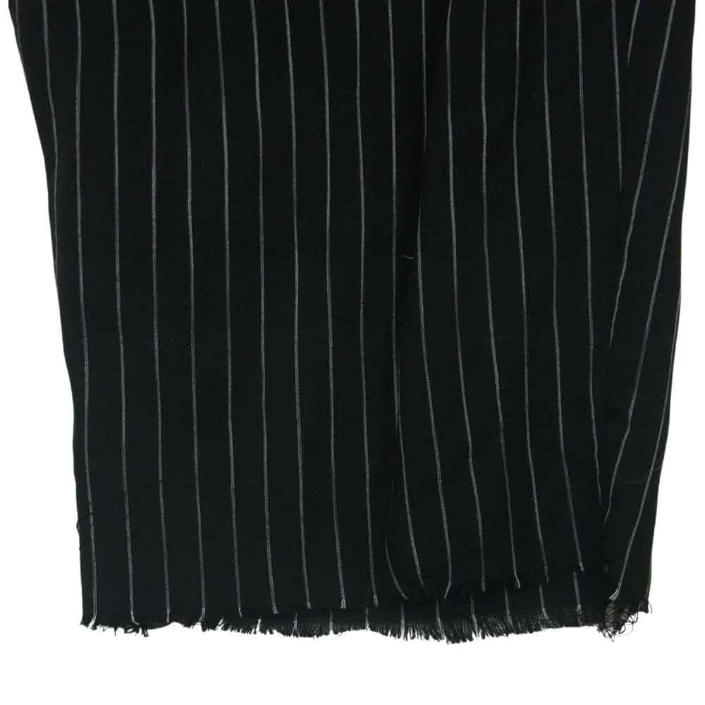 ベッドフォード ベルテッド ストライプ カットオフ キュプラ パンツ 日本製 ブラック系 ホワイト系 1【中古】