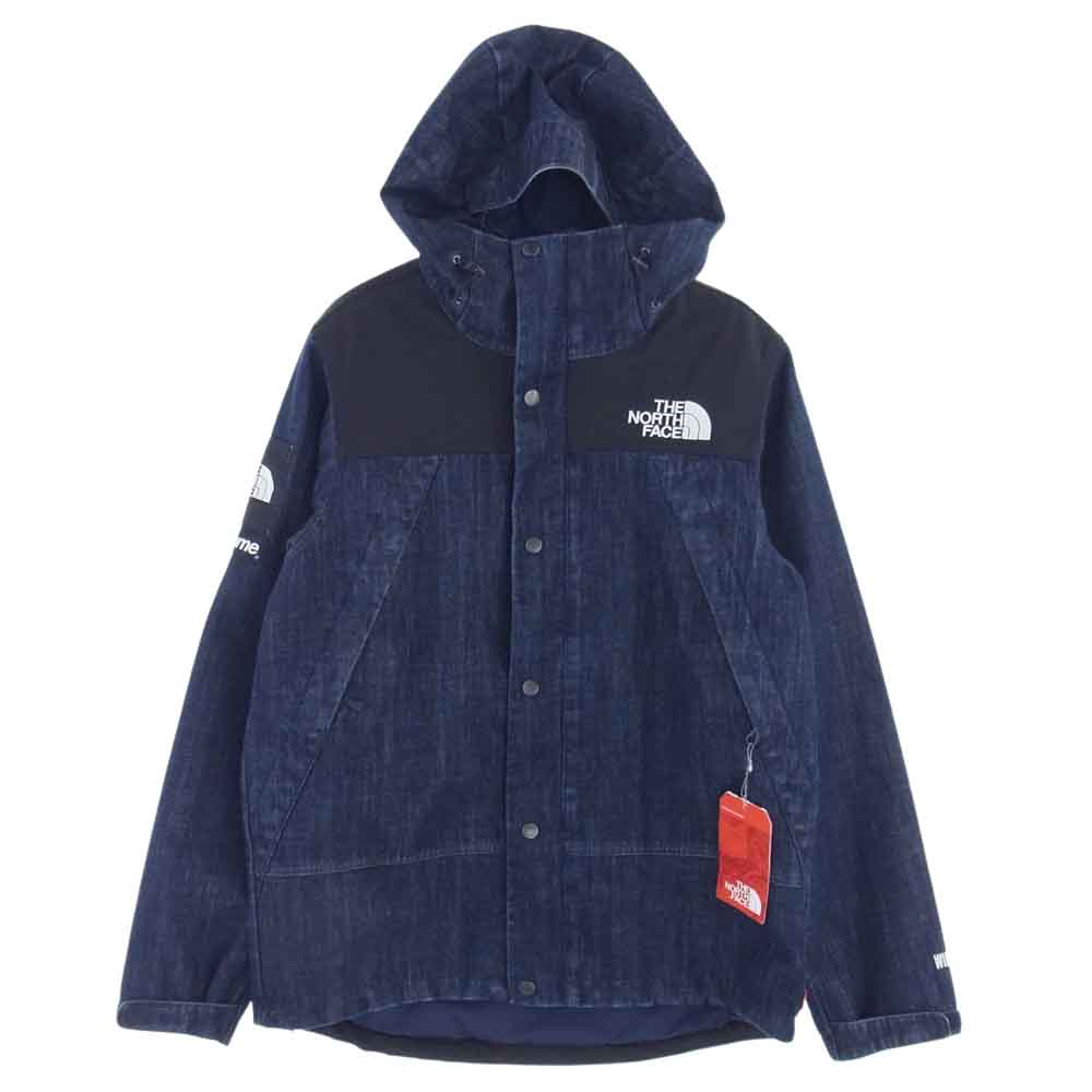 Supreme シュプリーム 15SS × THE NORTH FACE ノースフェイス DENIM DOT SHOT JACKET デニム ドットショット ジャケット マウンテンパーカー  インディゴブルー系 M【中古】