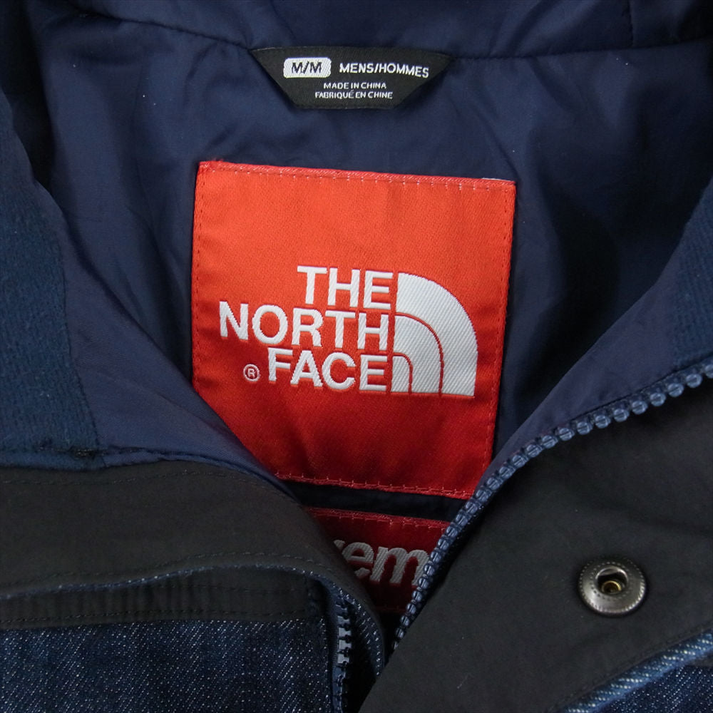 Supreme シュプリーム 15SS × THE NORTH FACE ノースフェイス DENIM DOT SHOT JACKET デニム ドットショット ジャケット マウンテンパーカー  インディゴブルー系 M【中古】