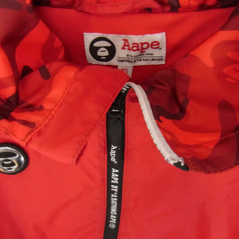 Aape BY A BATHING APE ナイロン プルオーバー ジャケット レッド系 XS【中古】