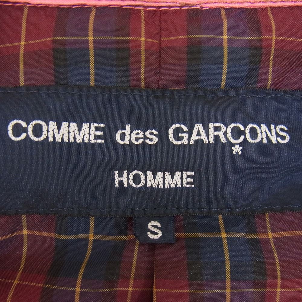 COMME des GARCONS HOMME コムデギャルソンオム AD2012 HK-J014 イタリア製 VALSTAR バルスター 製品染め テーラード ジャケット ピンク系 S【中古】