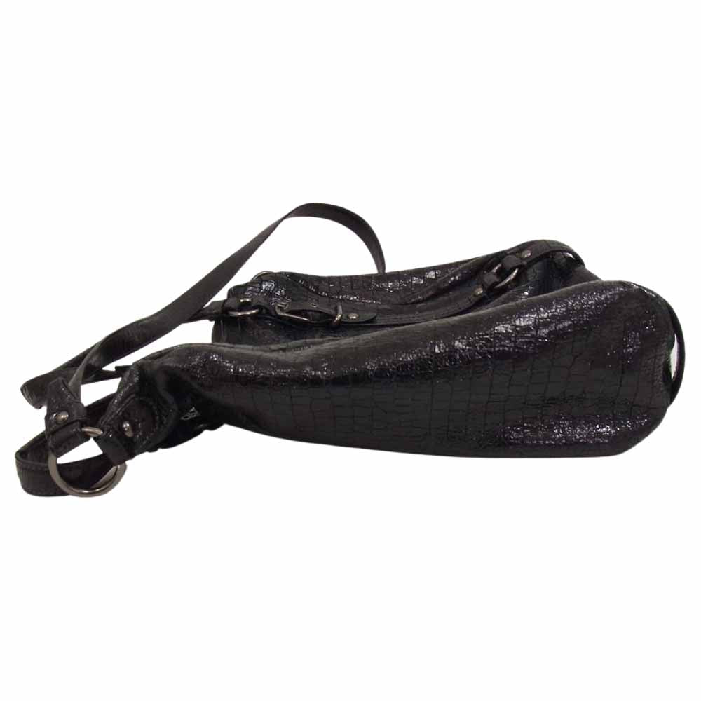 COACH コーチ 15384 型押し トート バッグ ブラック系【中古】