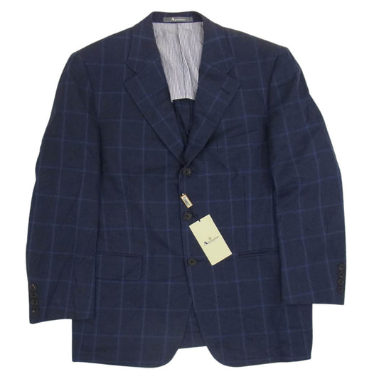 Aquascutum アクアスキュータム 6601412 チェック コットン ジャケット 94AB4 ネイビー系【中古】