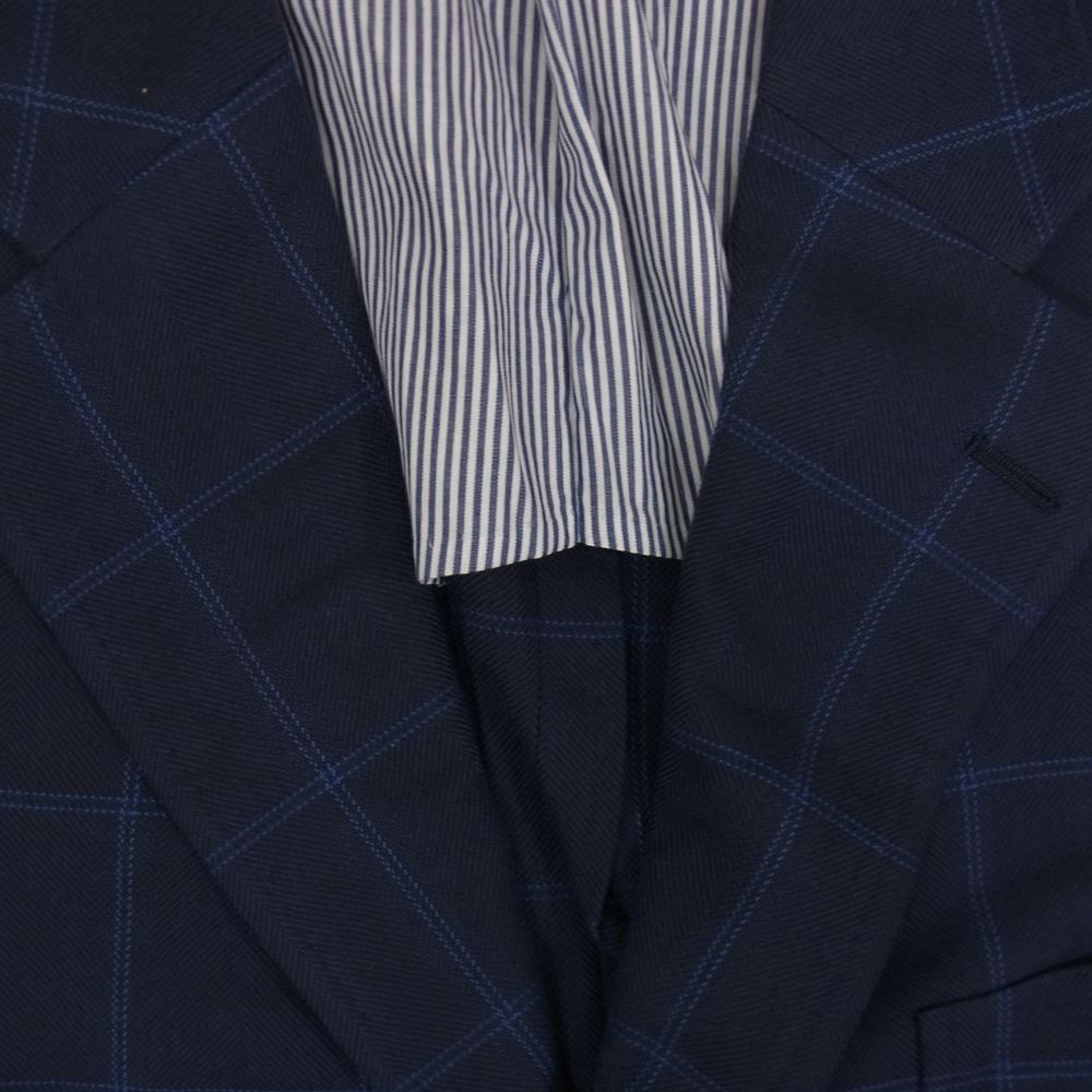 Aquascutum アクアスキュータム 6601412 チェック コットン ジャケット 94AB4 ネイビー系【中古】