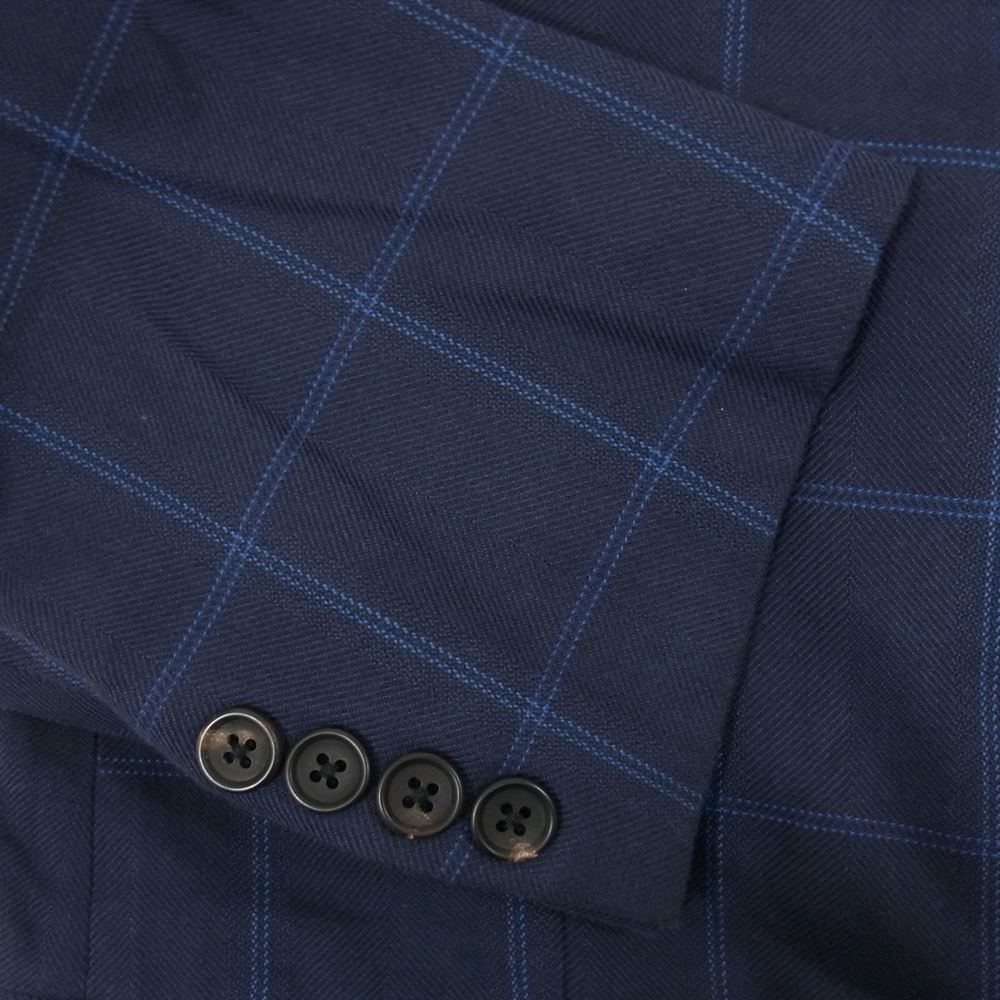Aquascutum アクアスキュータム 6601412 チェック コットン ジャケット 94AB4 ネイビー系【中古】