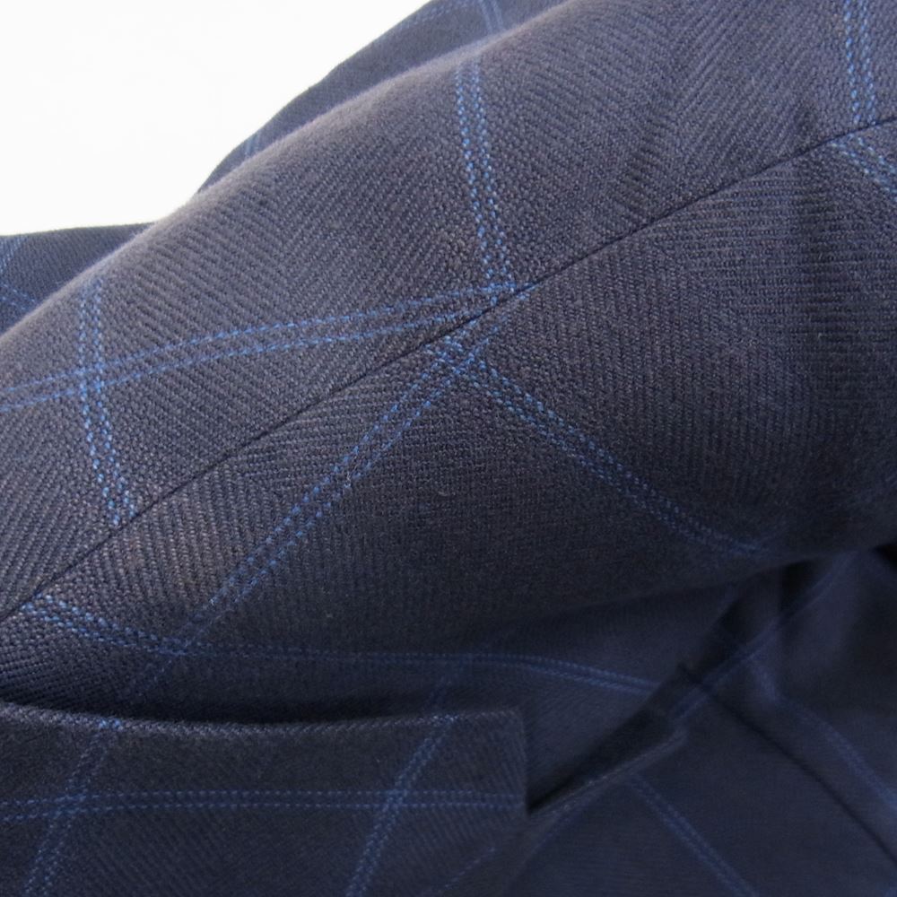 Aquascutum アクアスキュータム 6601412 チェック コットン ジャケット 94AB4 ネイビー系【中古】