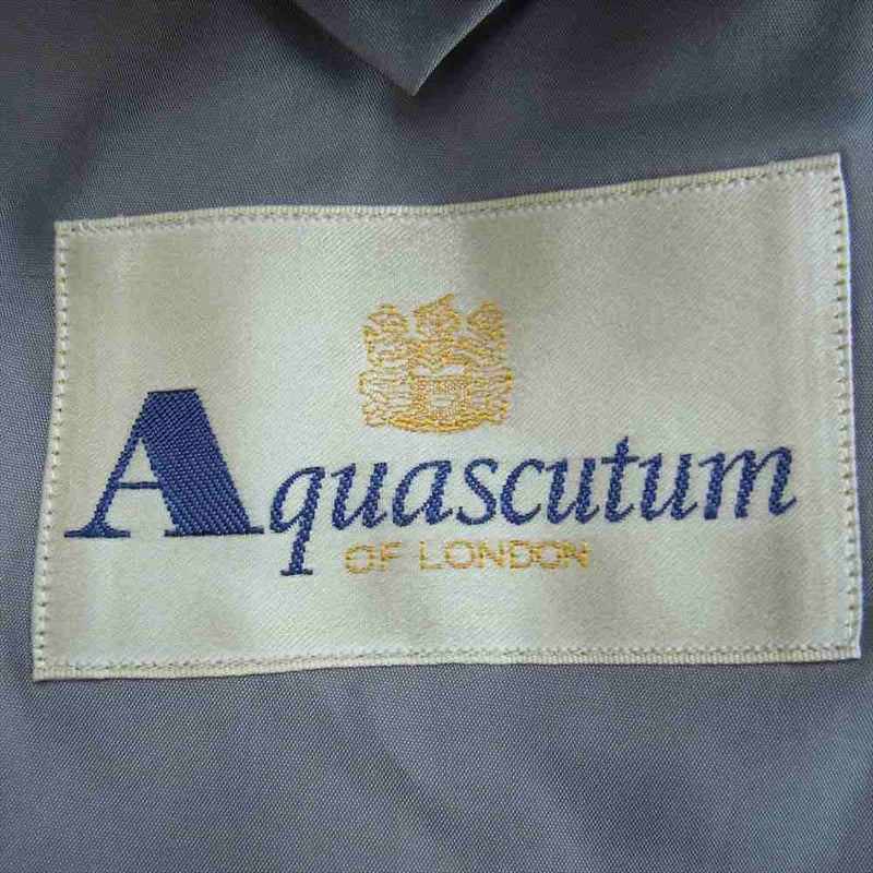 Aquascutum アクアスキュータム 6684201 ウール ダブル ジャケット スラックス セットアップ グレー 94AB4 ※ネーム刺繍あり グレー系【中古】