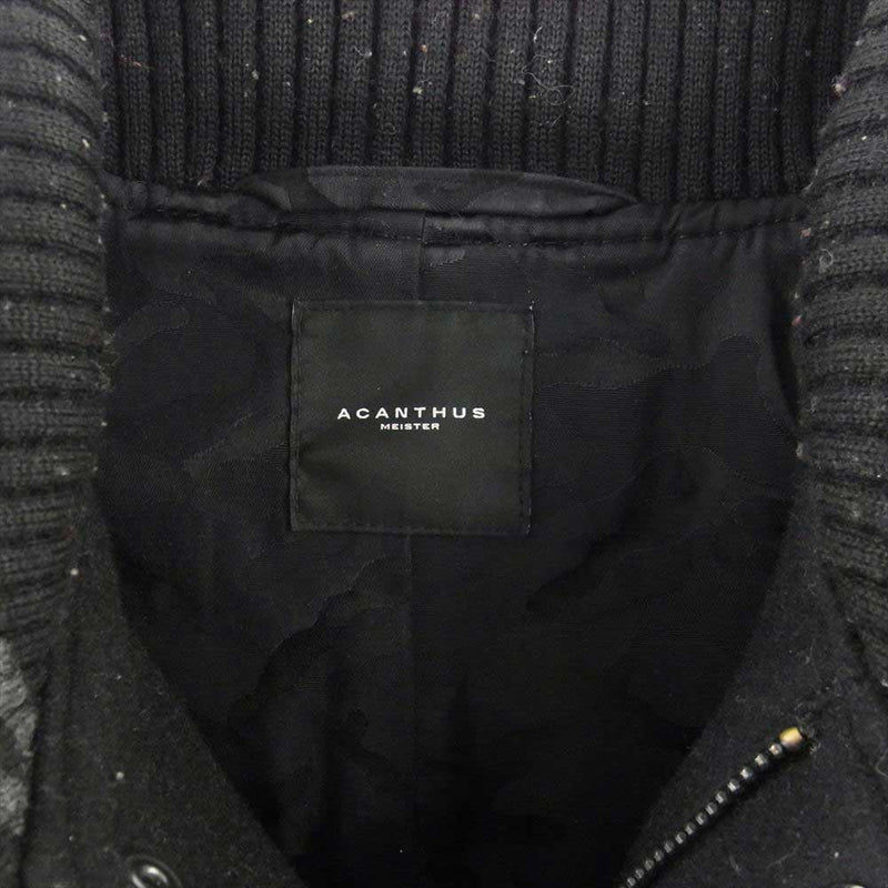 アカンサス Studium Jacket スタジャン ブラック系 S【中古】