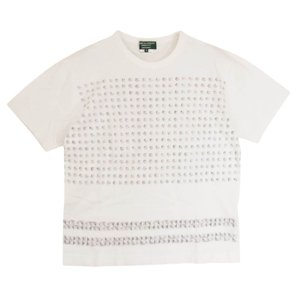 COMME des GARCONS HOMME PLUS コムデギャルソンオムプリュス AD2006 PS-T207 EVER GREEN エバーグリーン スタッズプリント クルーネック 半袖 Tシャツ ホワイト系 S【中古】