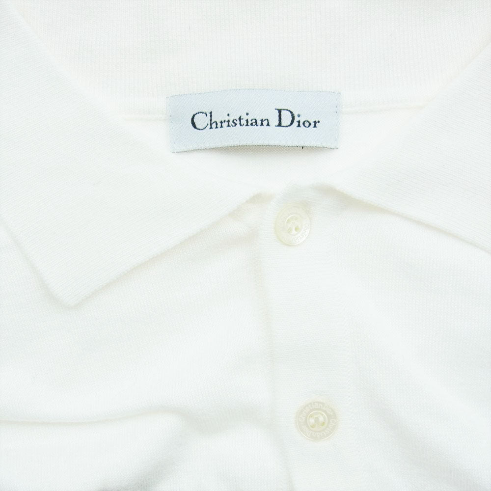 Christian Dior クリスチャンディオール S9806 ディオールムッシュタグ CD ICON アイコン 半袖 ポロシャツ ホワイト系 M【中古】