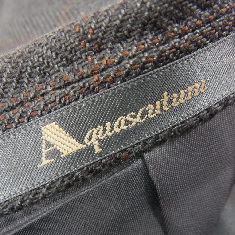 Aquascutum アクアスキュータム 6001422 シルク ジャケット グレー チェック 92A5 ※ネーム刺?あり グレー系【極上美品】【中古】