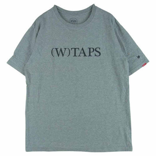 WTAPS ダブルタップス 16SS BRACKET / TEE. SS SPOT ITEM スポット ロゴプリント 半袖 Tシャツ 日本製 グレー系 3【中古】