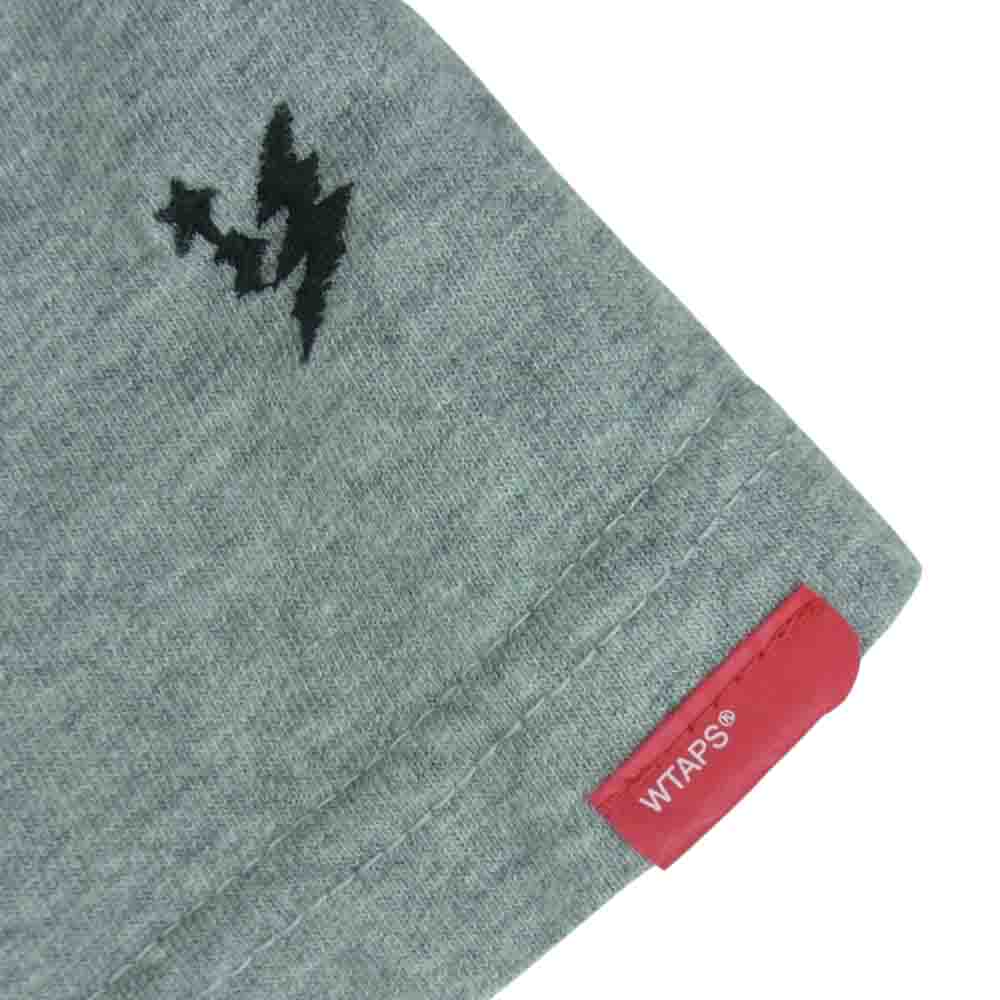 WTAPS ダブルタップス 16SS BRACKET / TEE. SS SPOT ITEM スポット ロゴプリント 半袖 Tシャツ 日本製 グレー系 3【中古】