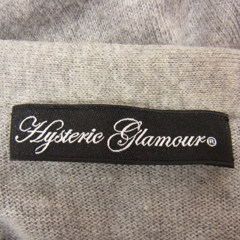 HYSTERIC GLAMOUR ヒステリックグラマー 0101ND13  スタッズ ボレロ カーディガン グレー系 FREE【中古】