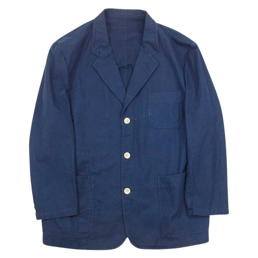COMME des GARCONS HOMME コムデギャルソンオム AD1995 HJ-10035M 90s ヴィンテージ 砂加工 3ボタン コットン テーラード ジャケット ネイビー系 M【中古】