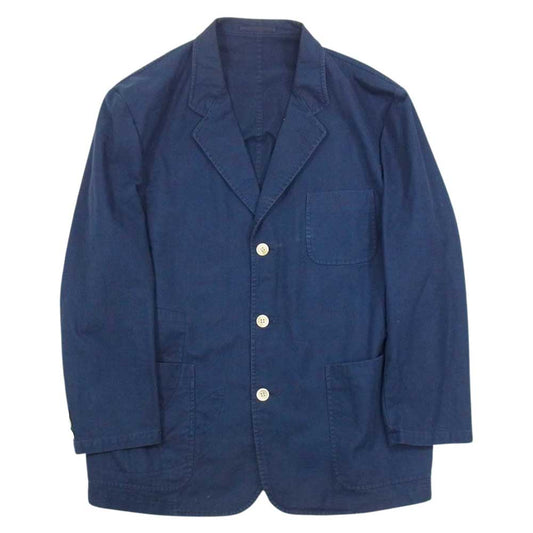 COMME des GARCONS HOMME コムデギャルソンオム AD1995 HJ-10035M 90s ヴィンテージ 砂加工 3ボタン コットン テーラード ジャケット ネイビー系 M【中古】