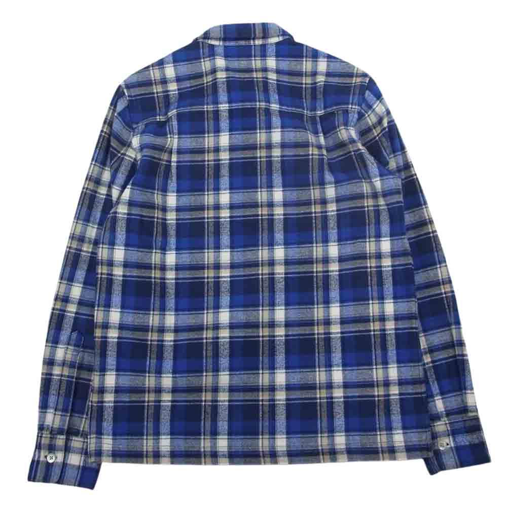 WTAPS ダブルタップス 14AW 142GWDT-SHM05 VATOS L/S SHIRTS TEXTILE バトス チェック ネル シャツ ネイビー系 S【中古】
